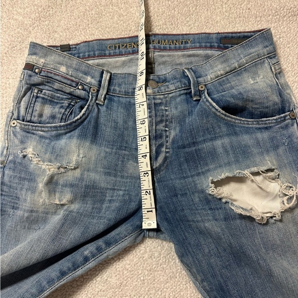 Citizens of Humanity Dylan Drop Rise Cropped Jeans Destroyed Distressed Straight - Picture 7 of 12